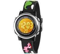 VILIYSUN Kids Watch 3D Cartoon Toddler Wrist Digital Watch Waterproof 7 Color Lights with Alarm Stopwatch for 3-10 Year Boys Girls Little Child, Dinosaur C-Black, Child, 3D Cartoon watch