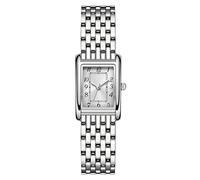 VILKFY Vintage Rectangular Women's Watch, Gold Silver Band Watches for Women, Easy-to-Read Arabic Numerals Dial Waterproof Watch Adjustment Tool Included, Silver White, Fashion