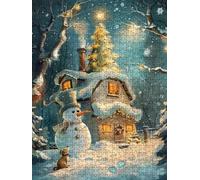 Villa Christmas Jigsaw Puzzle 2000 Piece, Puzzles for Adults 2000, The Impossible Challenge, Jigsaw Puzzle Games Classic Educational, Wooden Puzzles, for Home Wall Decoration Gift FNKL1-76