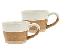 Villa Collection Evig Mug with Handle Dia 14 x 10 x 7.3 cm 0.3 Litre 2 Pieces Amber/Cream