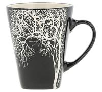 Villa Collection - Hela Mug Dia 35 cl - Coffee & Tea - Resistant & Design - Stoneware Mug 9 x 11 cm - Wood Pattern - Birthday, Mother's Day, Father's Day, Christmas - Black
