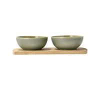 Villa Collection Shoku bamboo tray with 2 bowls Pure Green