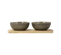 Villa Collection Shoku bamboo tray with 2 bowls Warm Brown