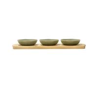 Villa Collection Shoku bamboo tray with 3 bowls Pure Green