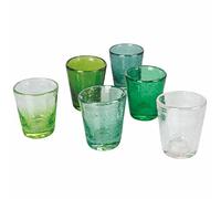 Villa d’Este Home Tivoli 5909885 Cancun Greenery Set of 6 Water Blown Glass Paste 330 ml, Green