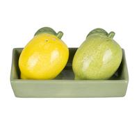 Villa d'Este Home Tivoli 2014 Fruit Life Salt & Pepper Set with Stand, Lemon & Lime Design