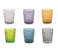 Villa d'Este Home Tivoli 5905223 Marrakech Set of 6 Multicolor Water Glasses, Glass, 240 ml, Assorted