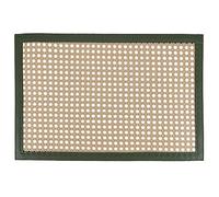 Villa d'Este Home Tivoli Set of 6 Vienna straw effect placemats with green border, Scandi