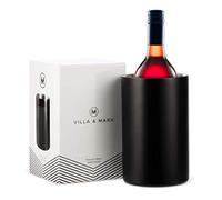 Villa & Marx Wine Chiller - Elegant Champagne Bucket with Premium Box - Insulated Wine Bottle Cooler Without Ice - Double Walled Wine Chiller Bucket, Fits And Cools All Bottles (Black)