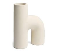 Villa Moda Lila Abstract “H” Vase, Unique Vase for Home Decor, 7.1 x 8.5 Inch, White