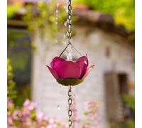 Villa Rose for Chain Iron Outdoor Courtyard Rain Pink Rose Cups Galvanized Trait Garden Water Easy-Install 225 Decorative - Rust-Resistant Cm Downspout with Alternative