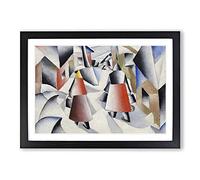 Village After Snowstorm by Kazimir Malevich Framed Print | A2 Black Framed Wall Art | Ready to Hang | Modern Nature Picture | Living Room Bedroom Lounge Office