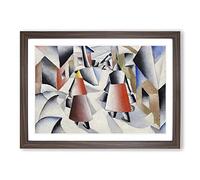Village After Snowstorm by Kazimir Malevich Framed Print | A2 Walnut Framed Wall Art | Ready to Hang | Modern Nature Picture | Living Room Bedroom Lounge Office