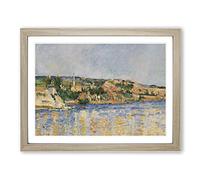 Village At The Water's Edge By Paul Cezanne Classic Painting Framed Print | A3 Oak Framed Wall Art | Ready to Hang | Classic Historical Picture | Living Room Bedroom Lounge Office