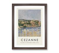 Village At The Water'S Edge By Paul Cezanne Exhibition Museum Painting Framed Print | A3 Walnut Framed Wall Art | Ready to Hang | Modern Historical Picture | Living Room Bedroom Lounge Office