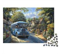 Village Bus 1000pc Jigsaw Featuring Unique Shapes Favourites Jigsaw As Anti-stress Puzzles for Digital Detox Activities And Retirement Gifts 70x50cm/1000pcs