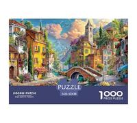 Village Canal SceneEpic 1000-Piece Jigsaw Puzzles for Adults The Pinnacle of Impossible, Hard, Difficult Challenging Puzzle Educational Games - These Represent The Apex Gift Jigsaw Puzzles for Adults