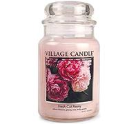 Village Candle 21.25oz Glass Jar Large Scented Candle Fresh Cut Peony Fragrance