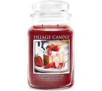 Village Candle 26oz Glass Jar Large Scented Candle Strawberry Pound Cake Fragrance