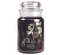 Village Candle Haunted Mansion Large Glass Apothecary Jar, Scented Candle, 21.25 oz., Black