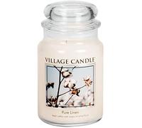 Village Candle Large Fragranced Candle Jar - 17cm x 10cm - 26oz (1219g)- Pure Linen - upto 170 hours burn time