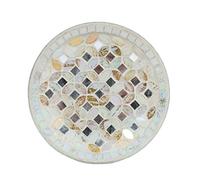 Village Candles Cr/Gld Candle Plate 16cm