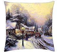 Village Christmas - Thomas Kinkade - Throw Pillow Cover Case (18