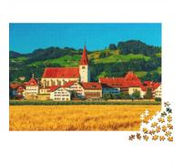 Village Church Field 1000pcs Mini Puzzle For Adults Challenging