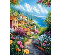 Village Cottage in Flower Meadow 500 Piece Jigsaw Puzzle for Adults Solo Leisure Time Challenging Fun No Dust Pieces Great Gift for Puzzle Enthusiasts 500 PCS