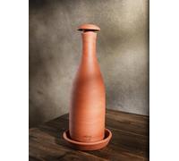 Village Decor Clay Water Bottle with Tray - 1000 ml