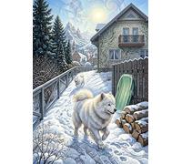 Village Dog 2000 Piece Jigsaw Puzzles for Adults, Colourful, Challenging & Brainteasing Adult puzzles 2000 Pieces Winter, Fun jigsaws for The Whole Family 40x28 inch