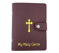 VILLAGE GIFT IMPORTERS 5" Leather Card Holder | Fits 20 Cards | Christian Home Goods, Red, 5"