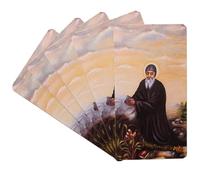 VILLAGE GIFT IMPORTERS 5 Pack of St. Charbel Printed Holy Cards with Gold-Tone Edges | 4" Tall | Saint Charbel Mini Art Print | Made in Italy