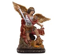 VILLAGE GIFT IMPORTERS 8" Saint Michael The Archangel Statue | Multicolor Resin Tabletop Statue | Classic Christian Home Décor | Great Catholic Gift for Housewarming, Baptism, Christmas
