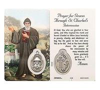 VILLAGE GIFT IMPORTERS Premium assorted Holy Cards with Medal | Catholic Saints and Prayers with medals (St. Charbel's Intercession)