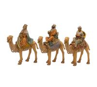 VILLAGE GIFT IMPORTERS Set of Three Kings Riding Camels | 6&quot; Tall | The Three Wise Men | Magi for Table Top Nativity Scene | Christmas Creche | Christian Holiday Home Decor