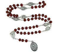 VILLAGE GIFT IMPORTERS Seven Sorrows Chaplet | Wooden Beads and Pewter Medals | Our Lady of Seven Dolors | Christian Jewelry