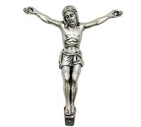 VILLAGE GIFT IMPORTERS Silver-Tone Metal Corpus | Make a Custom Crucifix | DIY Catholic Home Devotional Décor | Detailed Figurine of Jesus with Crown of Thorns and Arms Outstretched (3.75")
