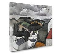 Village Hills Beyond Meulan by Roger de la Fresnaye Canvas Print | Gallery Wrapped 30mm Frame Wall Art | 20x20 inches | Ready to Hang | Classic Landscape Picture | Living Room Bedroom Lounge Office
