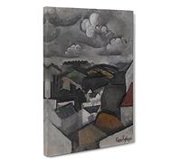 Village Hills Beyond Meulan By Roger De La Fresnaye Canvas Print | Gallery Wrapped 30mm Frame Wall Art | 30x20 inches | Ready to Hang | Classic Landscape Picture | Living Room Bedroom Lounge Office