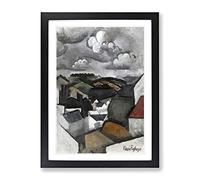 Village Hills Beyond Meulan By Roger De La Fresnaye Classic Painting Framed Print | A4 Black Framed Wall Art | Ready to Hang | Classic Historical Picture | Living Room Bedroom Lounge Office