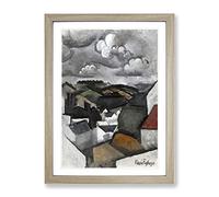 Village Hills Beyond Meulan By Roger De La Fresnaye Classic Painting Framed Print | A4 Oak Framed Wall Art | Ready to Hang | Classic Historical Picture | Living Room Bedroom Lounge Office