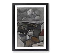 Village Hills Beyond Meulan by Roger De La Fresnaye Framed Print | A2 Black Framed Wall Art | Ready to Hang | Modern Nature Picture | Living Room Bedroom Lounge Office