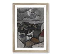 Village Hills Beyond Meulan by Roger De La Fresnaye Framed Print | A2 Oak Framed Wall Art | Ready to Hang | Modern Nature Picture | Living Room Bedroom Lounge Office