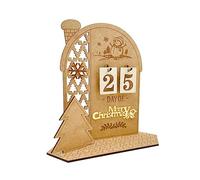 Village House SantaClaus Countdown Calendar Eid MubarakWooden Ornament Decoration For Home IslamMuslim Party Home Decor Woodens House Advent Calendar Christmas Tree Decoration Decor Party Craft Kits