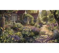 Village House with Beautiful Flowers Wooden Puzzle Art Fun Challenging Educational Home Decor Gift for Men Women_500pcs