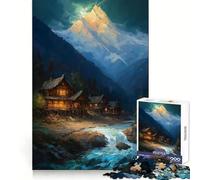 Village in The Mountains Adults 1000 Piece Jigsaw Puzzle Analytical Skill Soft Distraction Tight Join Cozy Xmas Gift (38x26cm)