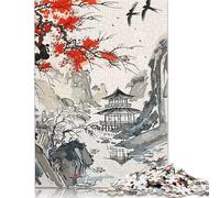 Village Japan 500 Piece Puzzle for Adults Jigsaw Family Toys Gifts for Girls Boys Eco Friendly Wooden Puzzle 500pcs (52x38cm)