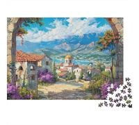 Village Landscape Puzzle 1000 Piece Jigsaw Puzzle for Adults Beautiful Mountain View 70x50cm/1000pcs