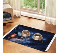 Village on a Snowy Day Pet Feeding Mat-Waterproof & Non-Slip Dog and Cat Food Mat-No Stains Quick Dry Dog Water Dispenser Mat